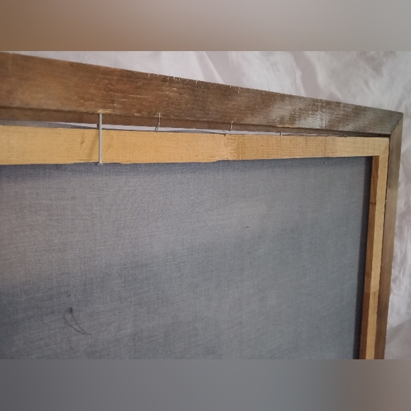 Mid Century Modern Velvet Hunting Hound Dogs Painting Signed - Picture 7 of 11